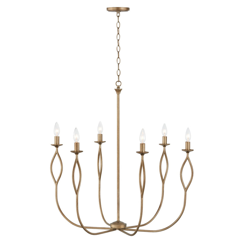 Capital Lighting 452562ML Six Light Chandelier, Mystic Luster