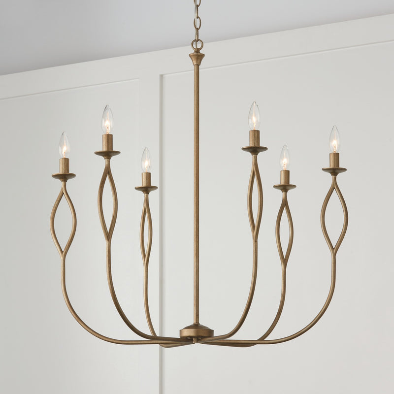 Capital Lighting 452562ML Six Light Chandelier, Mystic Luster