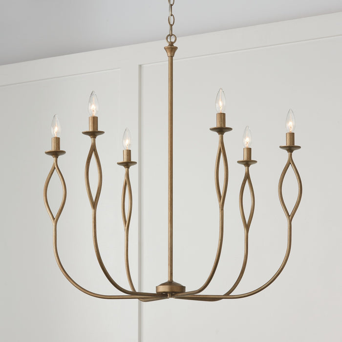 Capital Lighting 452562ML Six Light Chandelier, Mystic Luster
