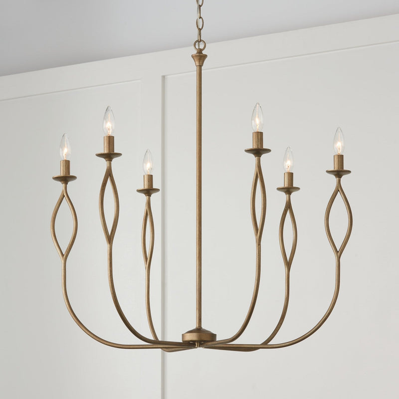 Capital Lighting 452562ML Six Light Chandelier, Mystic Luster (Display - Final Sale)