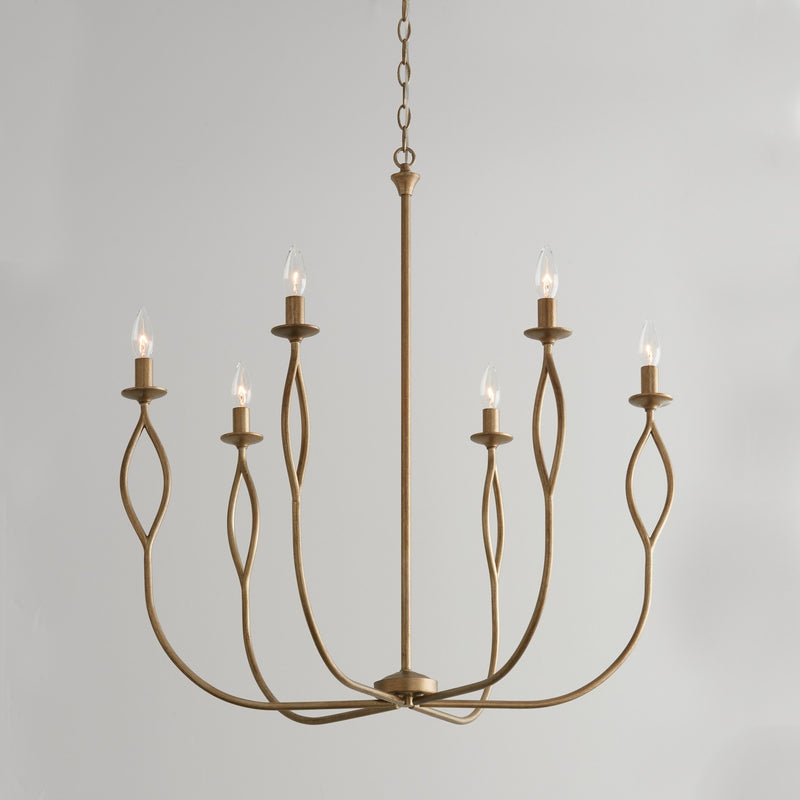 Capital Lighting 452562ML Six Light Chandelier, Mystic Luster