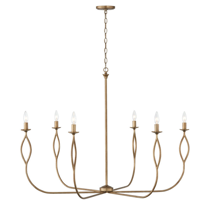 Capital Lighting 452563ML Six Light Chandelier, Mystic Luster