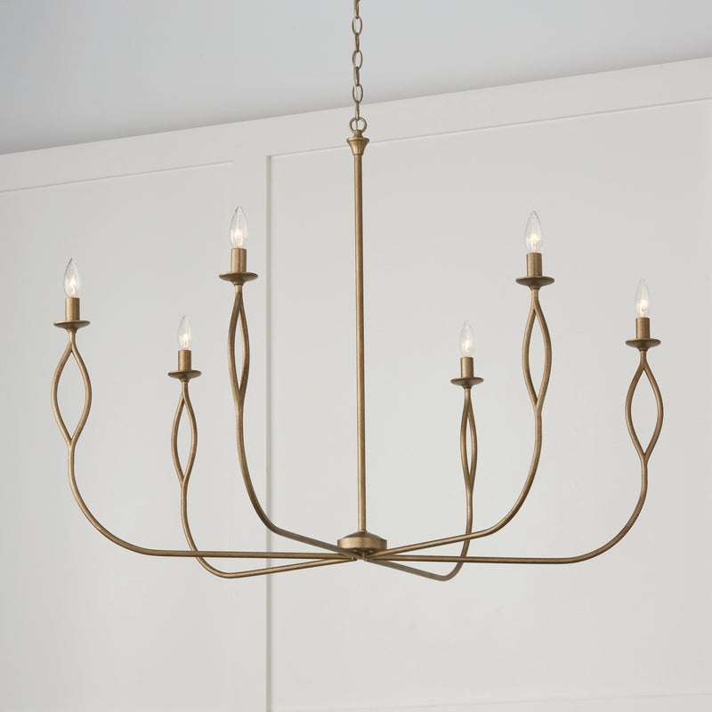 Capital Lighting 452563ML Six Light Chandelier, Mystic Luster