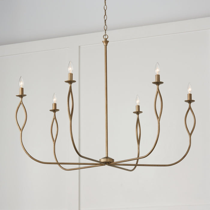 Capital Lighting 452563ML Six Light Chandelier, Mystic Luster