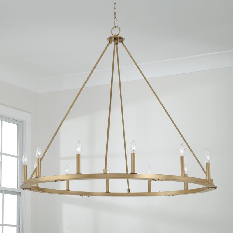 Capital Lighting 4912AD 12 Light Chandelier, Aged Brass