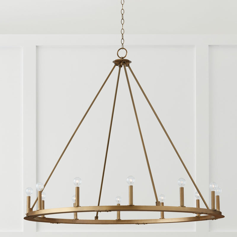 Capital Lighting 4912AD 12 Light Chandelier, Aged Brass