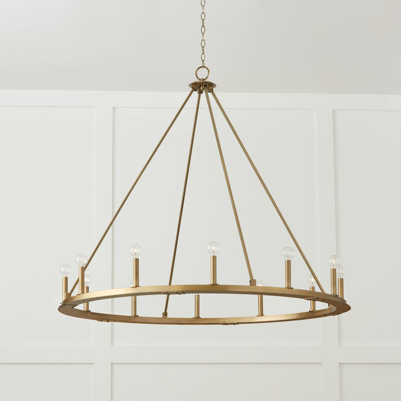 Capital Lighting 4912AD 12 Light Chandelier, Aged Brass