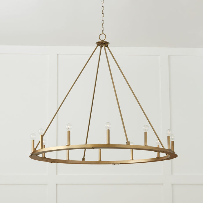 Capital Lighting 4912AD 12 Light Chandelier, Aged Brass