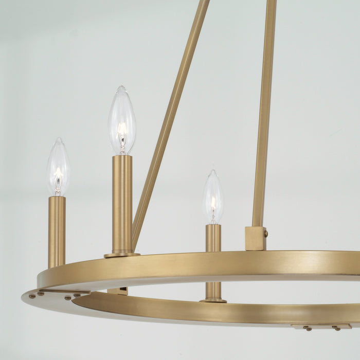 Capital Lighting 4916AD Six Light Chandelier, Aged Brass