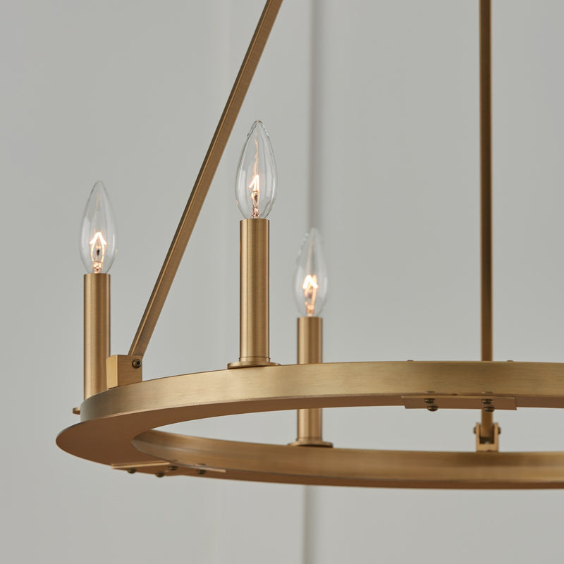 Capital Lighting 4916AD Six Light Chandelier, Aged Brass