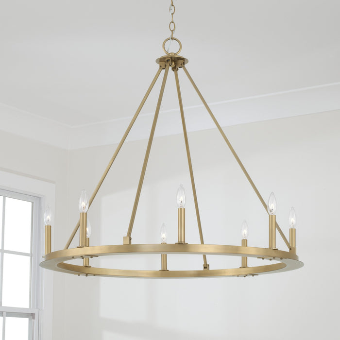 Capital Lighting 4918AD Eight Light Chandelier, Aged Brass