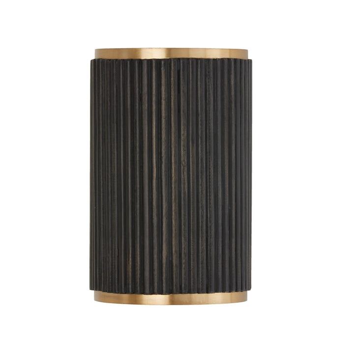 Capital Lighting 650721KR Two Light Wall Sconce, Black Stain and Matte Brass