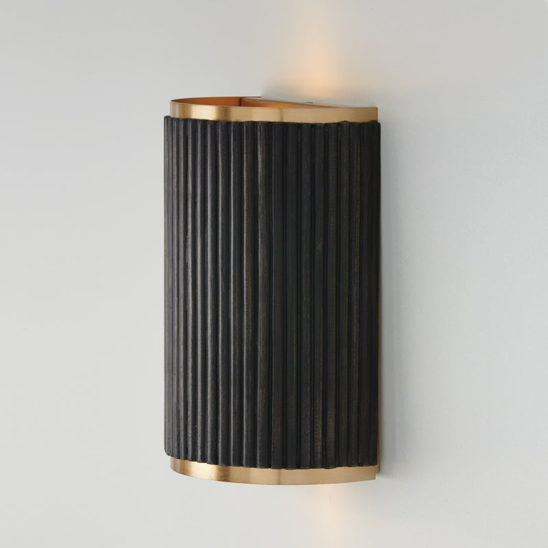 Capital Lighting 650721KR Two Light Wall Sconce, Black Stain and Matte Brass
