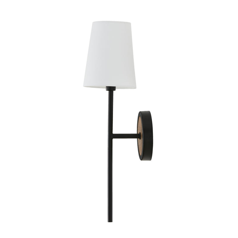 Capital Lighting 650811WK-709 One Light Wall Sconce, Light Wood and Matte Black