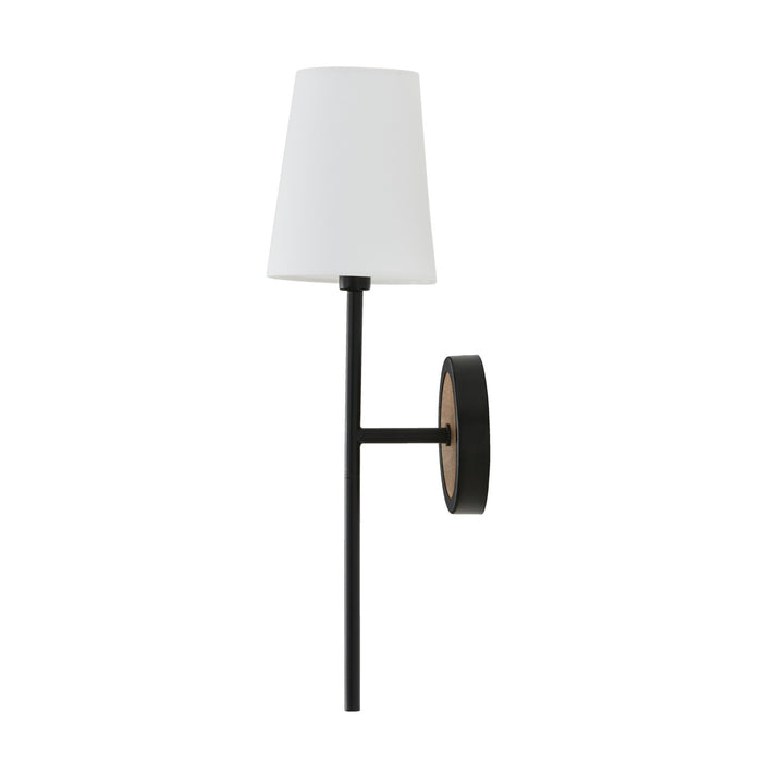 Capital Lighting 650811WK-709 One Light Wall Sconce, Light Wood and Matte Black