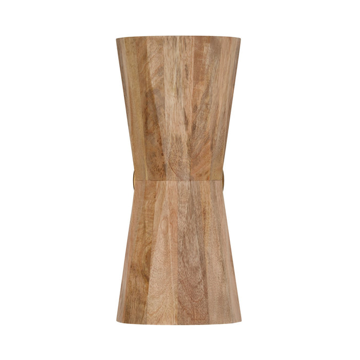 Capital Lighting 651021LW Two Light Wall Sconce, Light Wood and Patinaed Brass