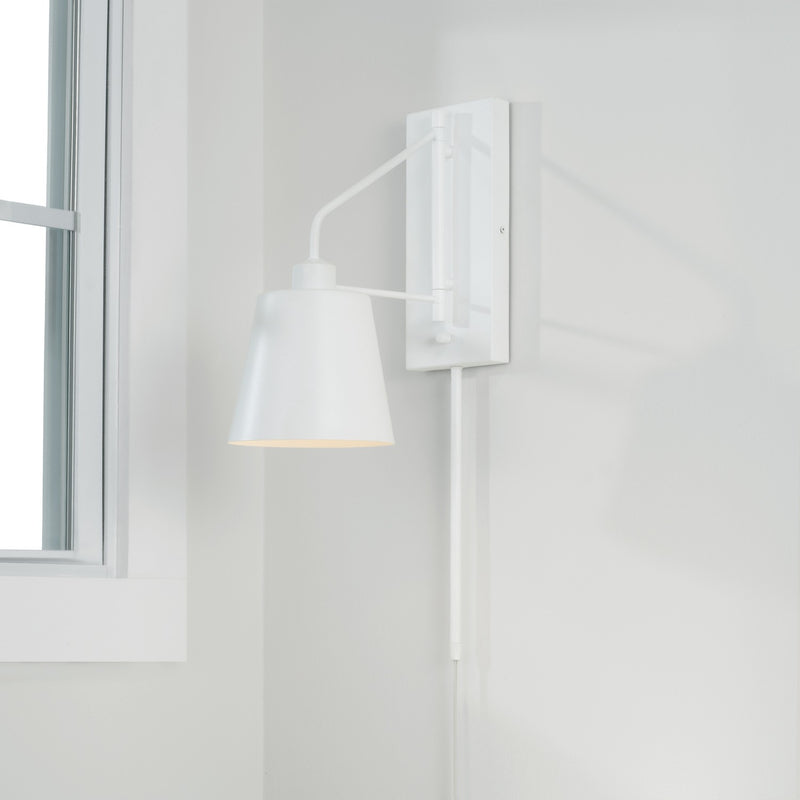 Capital Lighting 651311WE One Light Wall Sconce, Matte White