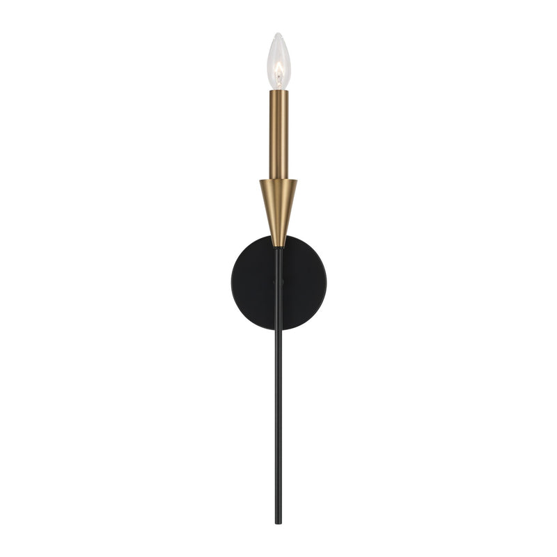 Capital Lighting 651911AB One Light Wall Sconce, Aged Brass and Black