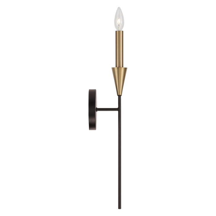 Capital Lighting 651911AB One Light Wall Sconce, Aged Brass and Black