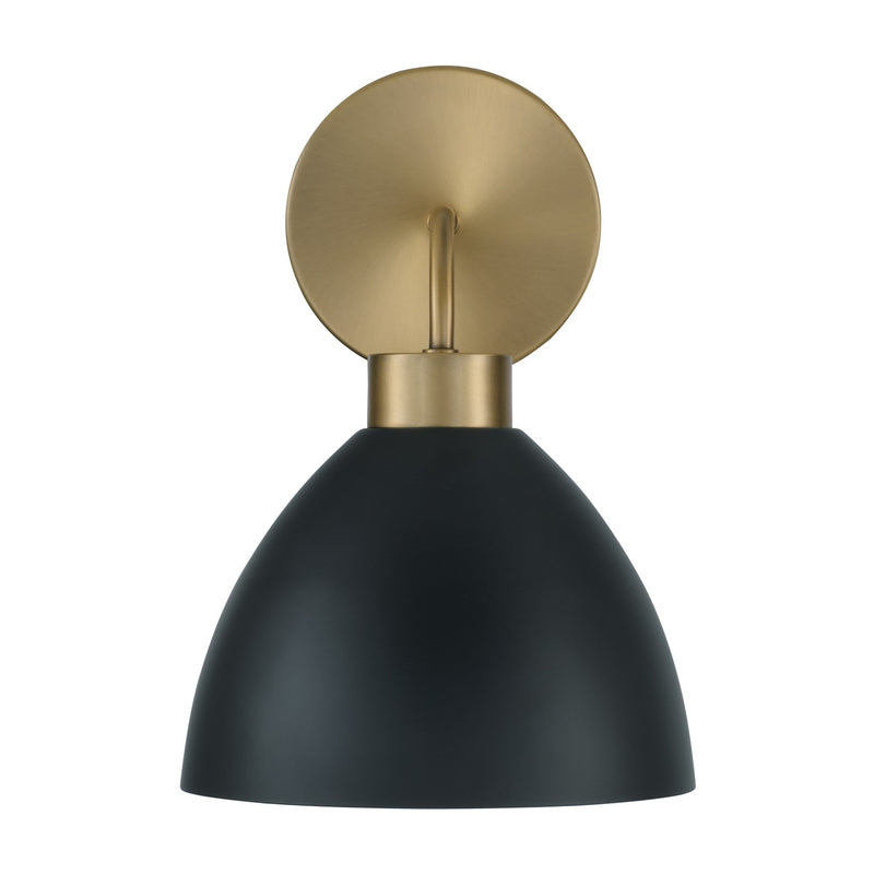 Capital Lighting 652011AB One Light Wall Sconce, Aged Brass and Black