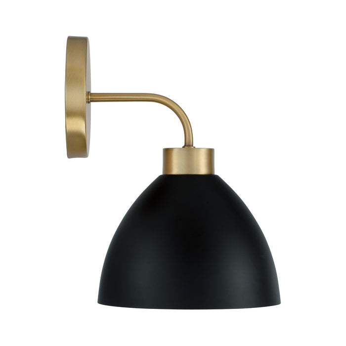 Capital Lighting 652011AB One Light Wall Sconce, Aged Brass and Black