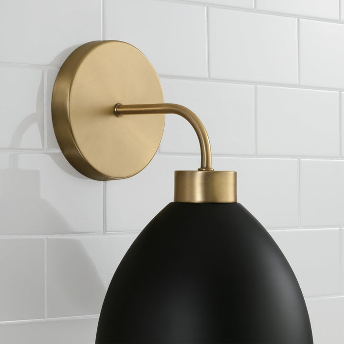 Capital Lighting 652011AB One Light Wall Sconce, Aged Brass and Black
