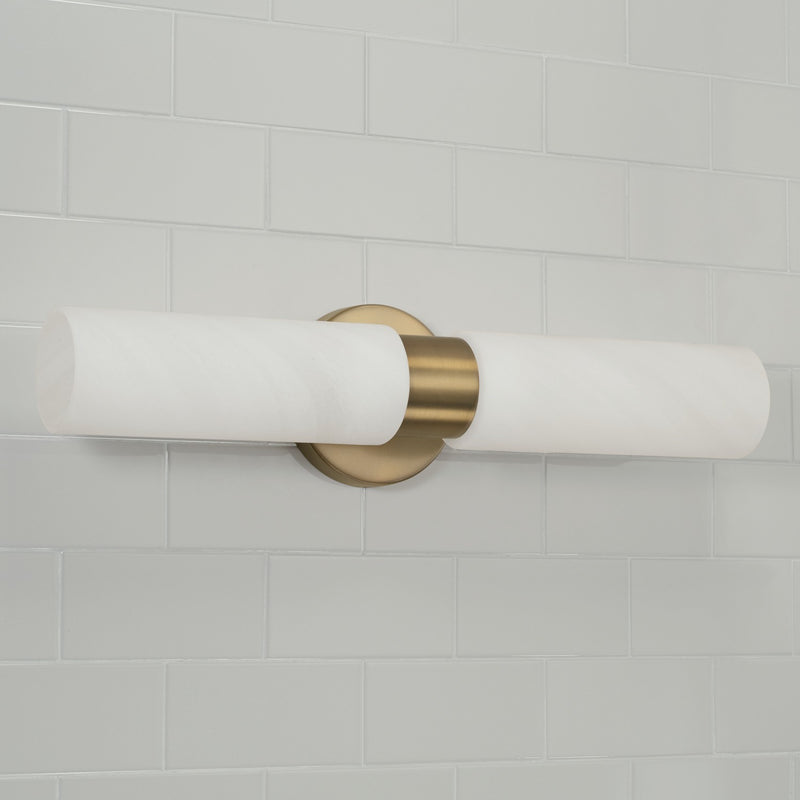 Capital Lighting 651721AD Two Light Wall Sconce, Aged Brass