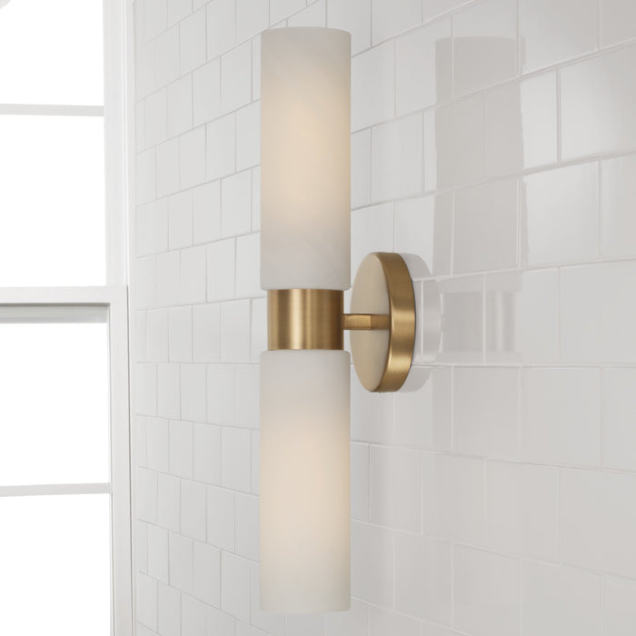 Capital Lighting 651721AD Two Light Wall Sconce, Aged Brass