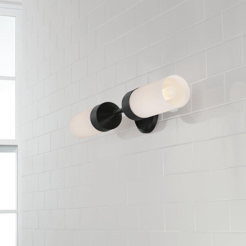 Capital Lighting 652421MB Two Light Wall Sconce, Matte Black