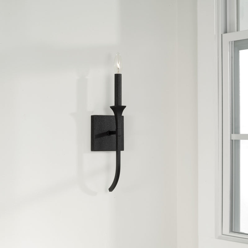 Capital Lighting 652311BI One Light Wall Sconce, Black Iron