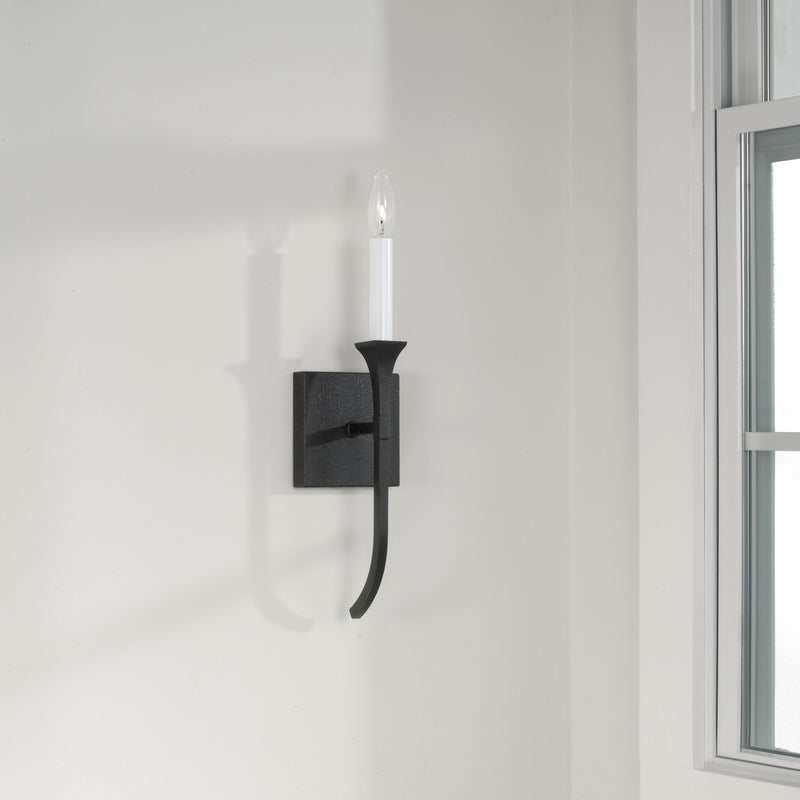 Capital Lighting 652311BI One Light Wall Sconce, Black Iron