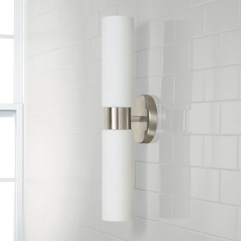 Capital Lighting 652621BN Two Light Wall Sconce, Brushed Nickel