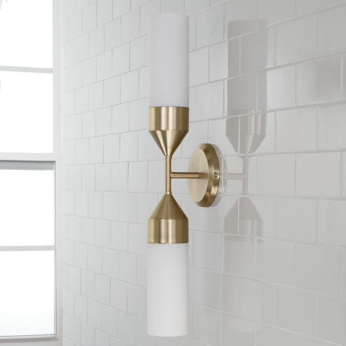 Capital Lighting 652421MA Two Light Wall Sconce, Matte Brass