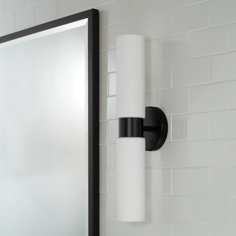 Capital Lighting 652621MB Two Light Wall Sconce, Matte Black