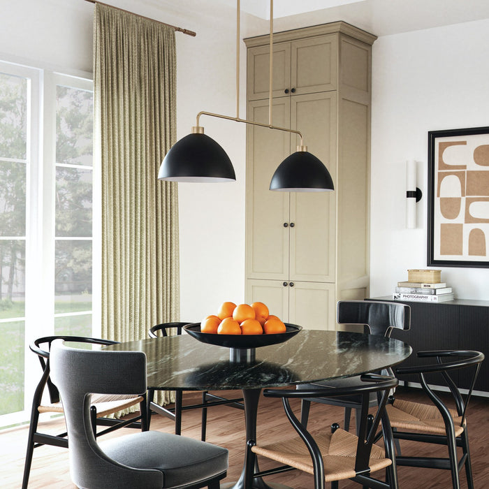 Capital Lighting 852021AB Two Light Island Pendant, Aged Brass and Black