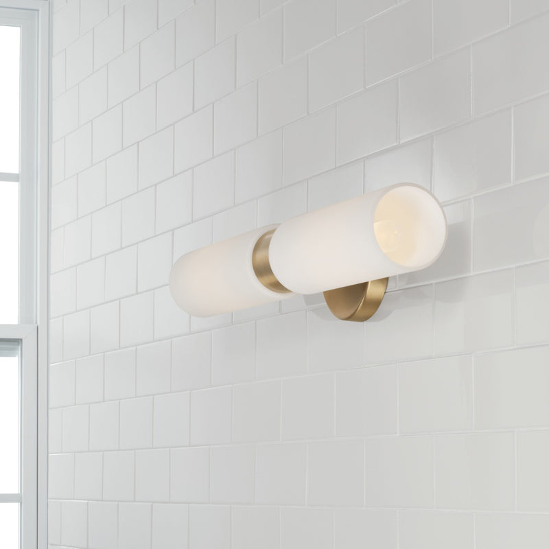 Capital Lighting 652621AD Two Light Wall Sconce, Aged Brass