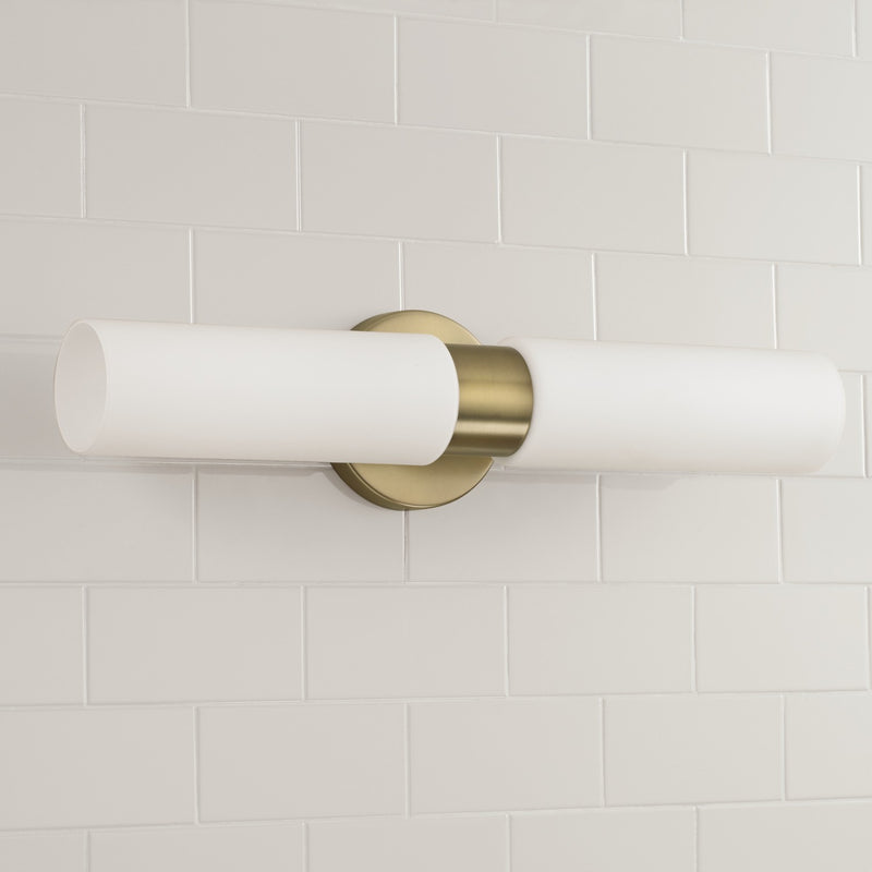 Capital Lighting 652621AD Two Light Wall Sconce, Aged Brass