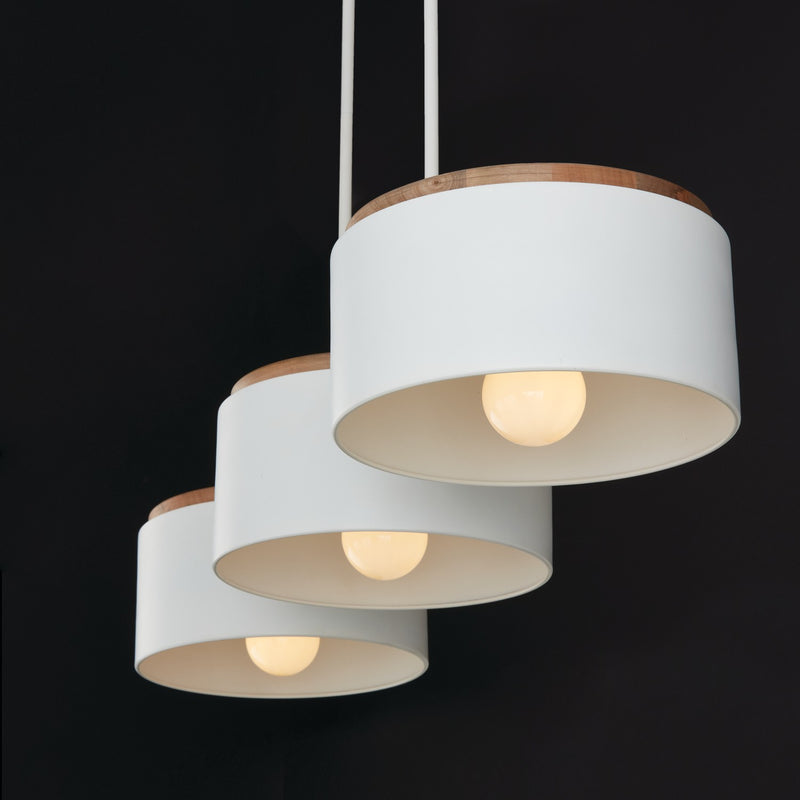 Capital Lighting 850931LT Three Light Island Pendant, Light Wood and White