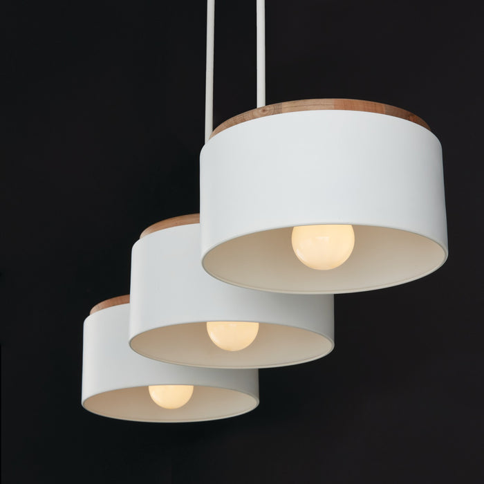 Capital Lighting 850931LT Three Light Island Pendant, Light Wood and White