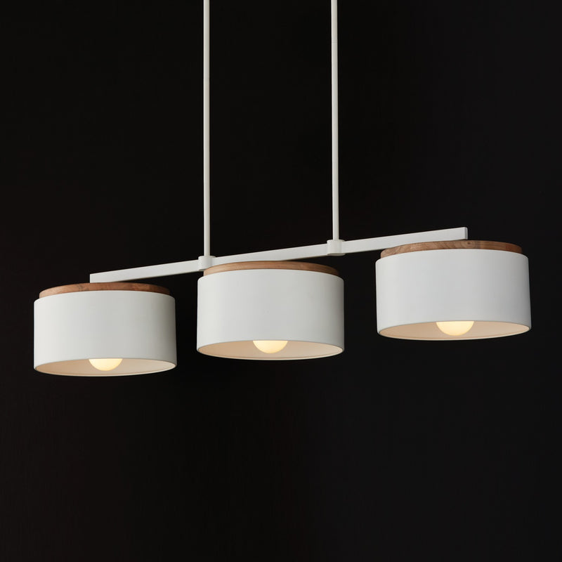 Capital Lighting 850931LT Three Light Island Pendant, Light Wood and White