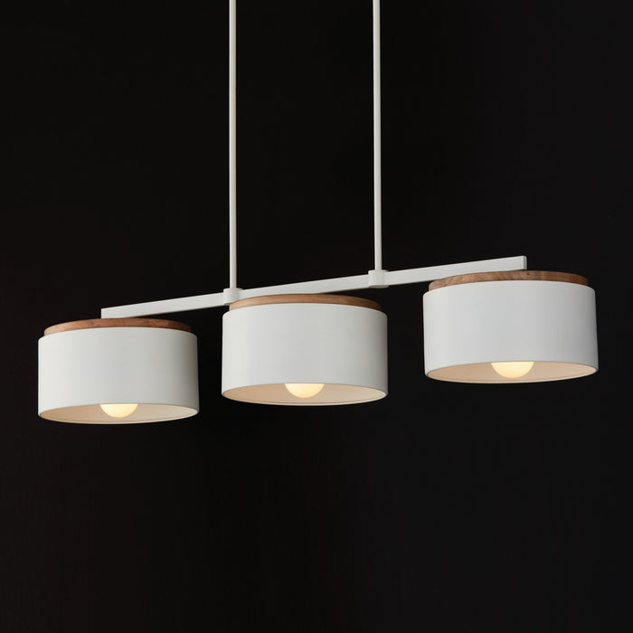 Capital Lighting 850931LT Three Light Island Pendant, Light Wood and White