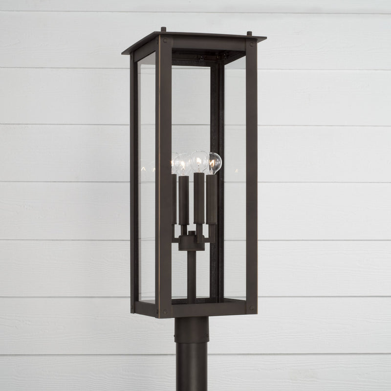 Capital Lighting 934643OZ Four Light Outdoor Post Lantern, Oiled Bronze