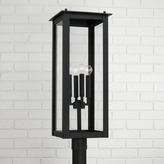 Capital Lighting 934643BK Four Light Outdoor Post Lantern, Black