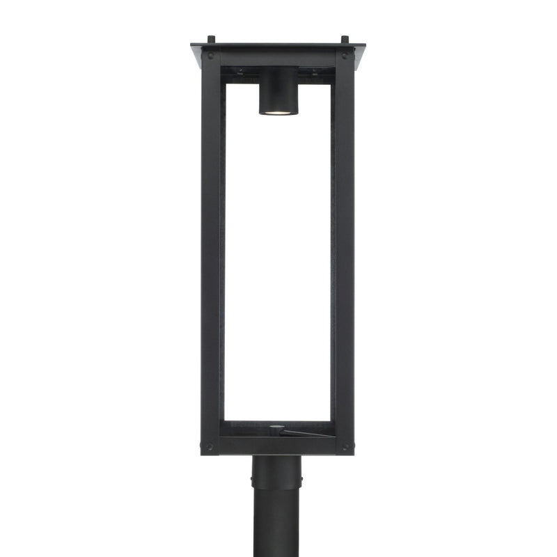Capital Lighting 934643BK-GL One Light Outdoor Post Lantern, Black