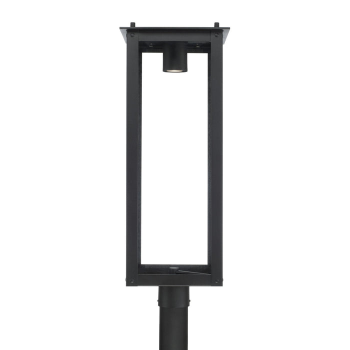 Capital Lighting 934643BK-GL One Light Outdoor Post Lantern, Black