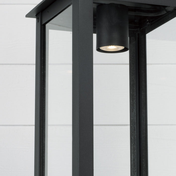 Capital Lighting 934643BK-GL One Light Outdoor Post Lantern, Black
