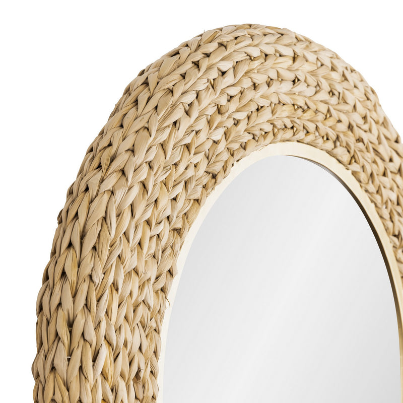 Varaluz 457MI24FGN Mirror, French Gold/Natural Seagrass