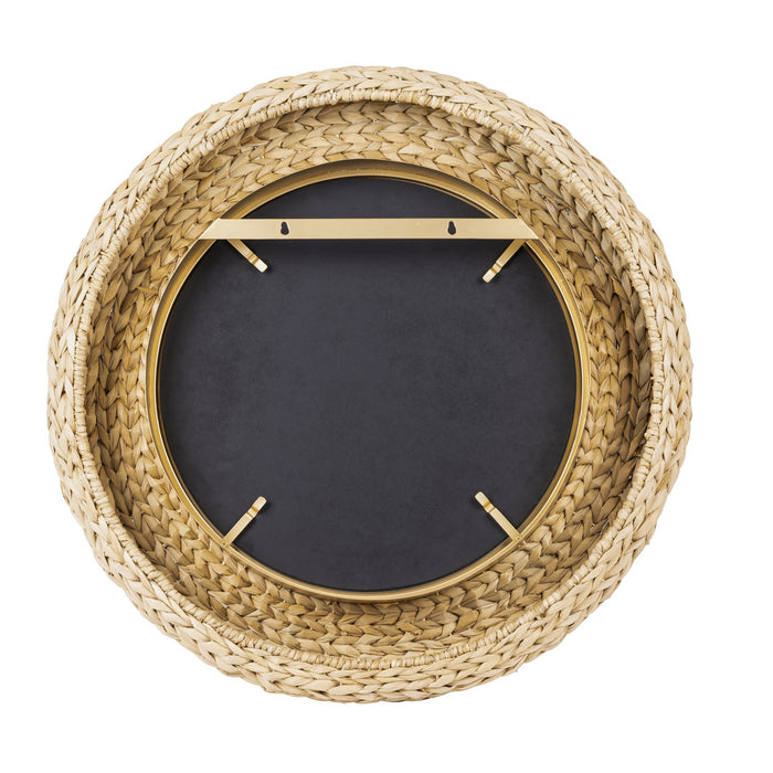 Varaluz 457MI30FGN Mirror, French Gold/Natural Seagrass