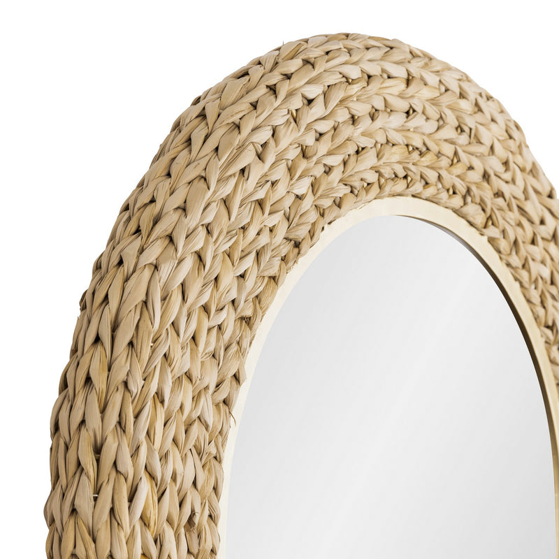 Varaluz 457MI30FGN Mirror, French Gold/Natural Seagrass