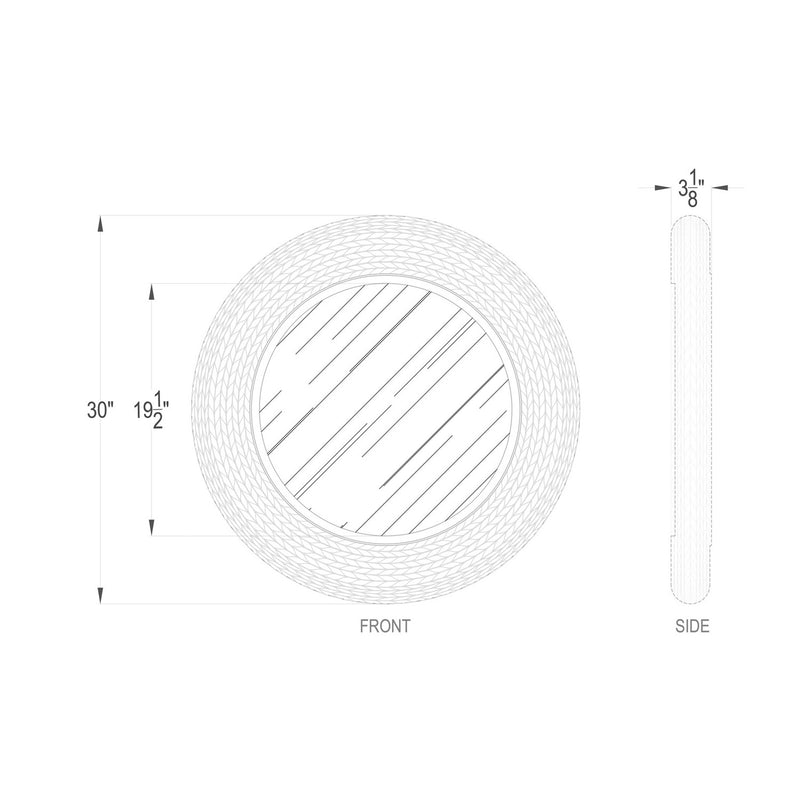 Varaluz 457MI30FGN Mirror, French Gold/Natural Seagrass